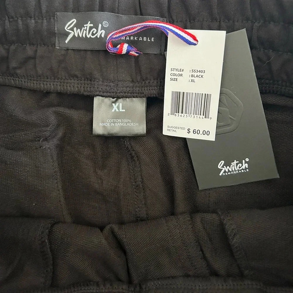 ⭐️ Switch Remarkable Heavy Knit Cargo Shorts Black NWT Size XL - Picture 6 of 7